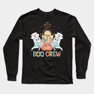 Boo Boo Crew Nurse Shirts Halloween Nurse Shirts for Women Long Sleeve T-Shirt